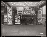 4m0482 VICE SQUAD camera original 4x5 negative 1953 cool theater front with elaborate displays!