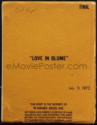 4m0029 BLUME IN LOVE revised final draft script July 11, 1972, screenplay by Paul Mazursky!