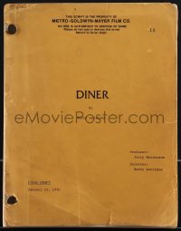 4m0037 DINER final draft script January 12, 1981, screenplay by Barry Levinson!