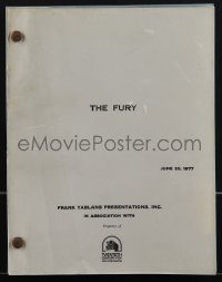 4m0049 FURY final draft script June 20, 1977, screenplay by John Farris, Brian De Palma!