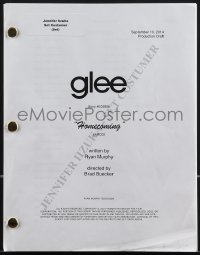4m0135 GLEE TV production draft script September 10, 2014, screenplay for Homecoming by Ryan Murphy