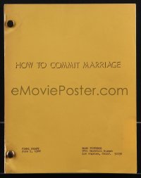 4m0056 HOW TO COMMIT MARRIAGE revised final draft script June 5, 1968 screenplay by Starr & Kanin!