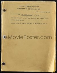 4m0062 JOKER IS WILD revised draft script September 26, 1956, screenplay by Oscar Saul!