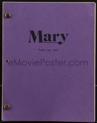 4m0146 MARY TV revised draft script January 11, 1986, screenplay by Emily Marshall, Table For Two!
