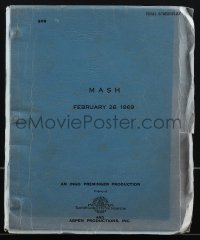 4m0066 MASH final draft script February 26, 1969, screenplay by Ring Lardner Jr.!