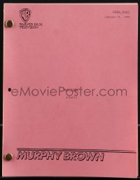 4m0150 MURPHY BROWN TV revised final draft script January 24, 1990, Bad Girls screenplay by Kellman!