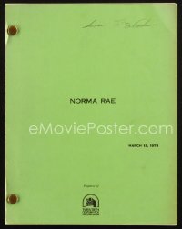 4m0075 NORMA RAE revised draft script March 13, 1978, screenplay by Irving Ravetch & Harriet Frank