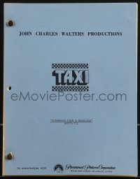 4m0161 TAXI TV revised final draft script Aug 25, 1982 Scenkees From A Marriage by Praiser & Gerwitz