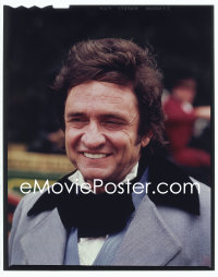 4m0228 GUNFIGHT 4x5 transparency 1971 great smiling close up of legendary singer Johnny Cash!