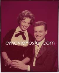 4m0186 NATALIE WOOD/ROBERT WAGNER 8x10 transparency 1960s the Hollywood couple smiling happily!