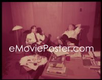 4m0241 STALAG 17 4x5 transparency 1953 candid of William Holden & Billy Wilder relaxing in lounge!