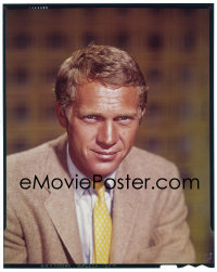 4m0242 STEVE McQUEEN 4x5 transparency 1966 great head & shoulders portrait wearing suit & tie!