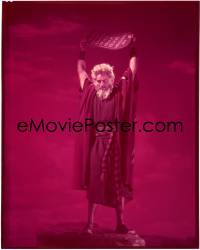 4m0197 TEN COMMANDMENTS 8x10 transparency 1956 Charlton Heston as Moses holding tablet over head!