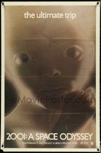 4p0631 2001: A SPACE ODYSSEY style B 1sh R1972 Stanley Kubrick, star child close up, the ultimate trip!