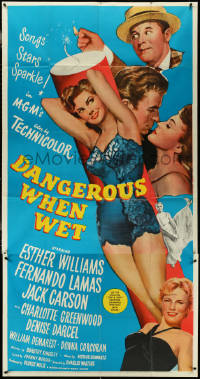 4p0149 DANGEROUS WHEN WET 3sh 1953 huge full-length image of sexiest swimmer Esther Williams!