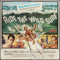 4p0147 RIDE THE WILD SURF 6sh 1964 Fabian, ultimate poster for surfers to display on their wall!