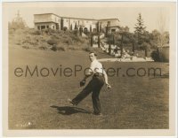 4p1208 BUSTER KEATON 8x10.25 still 1920s great image throwing baseball by his palatial estate!