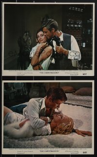 4p1154 CARPETBAGGERS 2 color 8x10 stills 1964 images of George Peppard & sexy Carroll Baker!