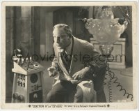 4p1232 DOCTOR X 8x10.25 still 1932 great close up of Lionel Atwill handcuffed to cool machine!