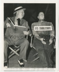 4p1333 NEVER GIVE A SUCKER AN EVEN BREAK candid 8x10 still 1941 W.C. Fields has conference w/ dummy!