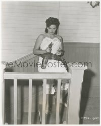 4p1343 PALEFACE 7.25x9.25 still 1948 sexy Jane Russell as Calamity Jane is caught with her guns out!