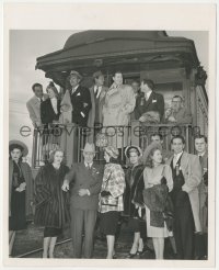 4p1355 RAMROD candid 8x10 key book still 1947 director Andre De Toth & top cast on train caboose!