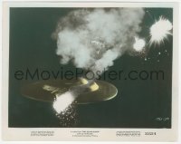 4p1398 THIS ISLAND EARTH color 8x10 still 1955 incredible special effects of UFO being attacked!