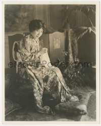 4p1406 TSURU AOKI 8x10 still 1920s seated portrait of Mrs. Sessue Hayakawa wearing kimono!