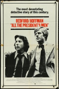 4p0637 ALL THE PRESIDENT'S MEN int'l 1sh 1976 Hoffman & Robert Redford as Woodward & Bernstein!