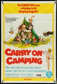 4p0309 CARRY ON CAMPING Aust 1sh 1970 AIP, Sidney James, English nudist sex, wacky artwork!