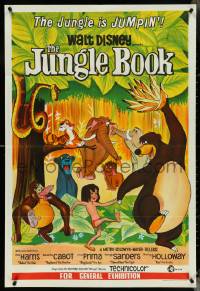4p0312 JUNGLE BOOK Aust 1sh 1968 Walt Disney cartoon classic, great image of Mowgli & friends!