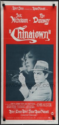 4p0322 CHINATOWN Aust daybill R1970s Amsel art of smoking Nicholson & Faye Dunaway, Roman Polanski!