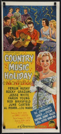 4p0325 COUNTRY MUSIC HOLIDAY Aust daybill 1958 Zsa Zsa Gabor, Ferlin Husky by Richardson Studio!