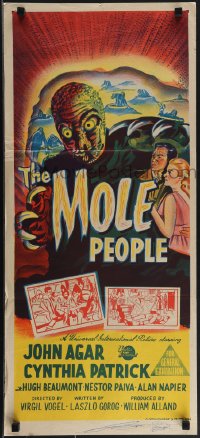 4p0343 MOLE PEOPLE Aust daybill 1956 Universal horror/sci-fi, completely different art!