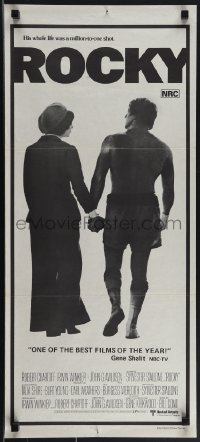 4p0349 ROCKY Aust daybill 1977 Sylvester Stallone with Talia Shire, boxing classic!