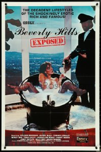 4p0650 BEVERLY HILLS EXPOSED video/theatrical 25x38 1sh 1985 the shocking rich, ultra rare!