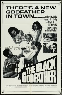 4p0656 BLACK GODFATHER 1sh R1970s the FBI, foxy chicks and the Mafia want his body!