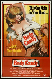 4p0665 BODY CANDY video/theatrical 25x38 1sh 1980 John Holmes, Juliet Anderson, sexy artwork!