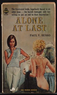 4p0984 ALONE AT LAST paperback book 1965 frustrated bride, hopelessly bound to an older man!