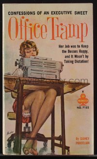 4p1002 OFFICE TRAMP paperback book 1962 Paul Rader art, her job was to keep the boss happy!