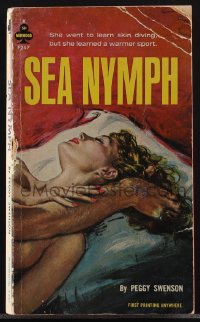 4p1005 SEA NYMPH paperback book 1963 Paul Rader art, she learned a warmer sport instead of diving!