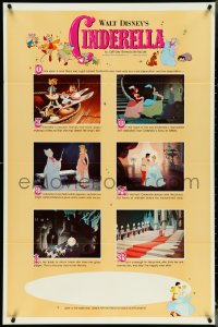 4p0674 CINDERELLA style B 1sh R1965 Walt Disney classic romantic musical cartoon, great poster images!