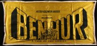 4p0115 BEN-HUR 23x46 cloth banner 1960 William Wyler classic epic, chariot & title art, ultra rare!