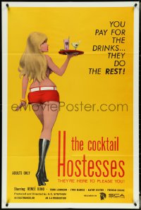 4p0678 COCKTAIL HOSTESSES 1sh 1973 written by Ed Wood, artwork of sexiest waitress!