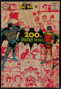 4p0228 BATMAN #200 comic book March 1968 cover art by Neal Adams, Chic Stone, 200th smash issue!