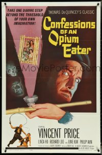 4p0683 CONFESSIONS OF AN OPIUM EATER 1sh 1962 Vincent Price, cool art of drugs & caged girls!