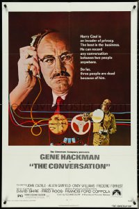 4p0684 CONVERSATION 1sh 1974 art of Gene Hackman by Bernard D'Andrea, Francis Ford Coppola