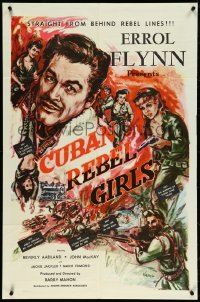 4p0689 CUBAN REBEL GIRLS 1sh 1959 Barry Mahon directed, art of Errol Flynn & bad girls in action!