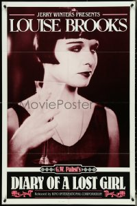 4p0697 DIARY OF A LOST GIRL 1sh R1982 best c/u of bad girl Louise Brooks, G.W. Pabst classic!