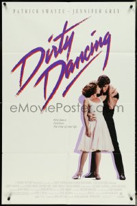 4p0701 DIRTY DANCING 1sh 1987 great classic image of Patrick Swayze & Jennifer Grey dancing!